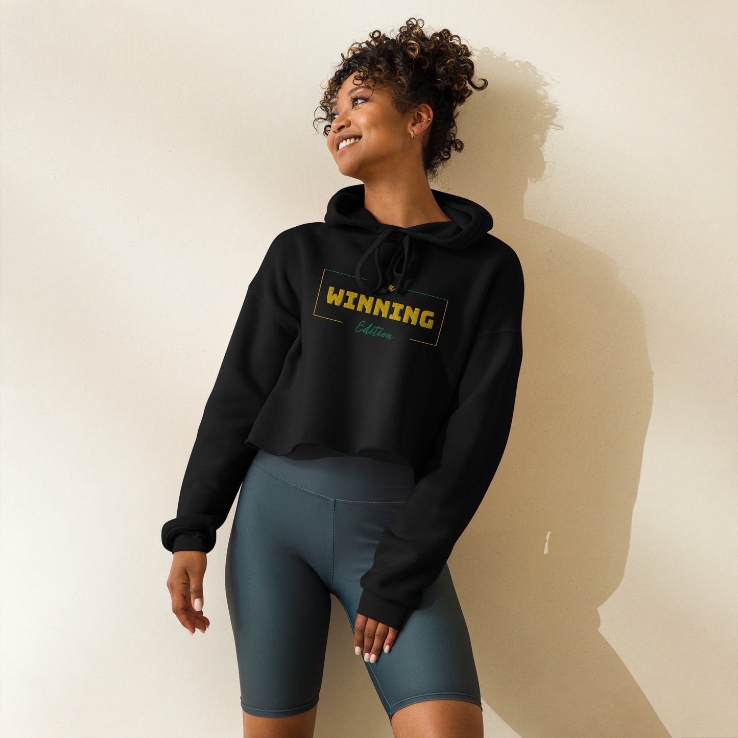 Woman "I'm Winning Edition" Embroidery Crop Hoodie