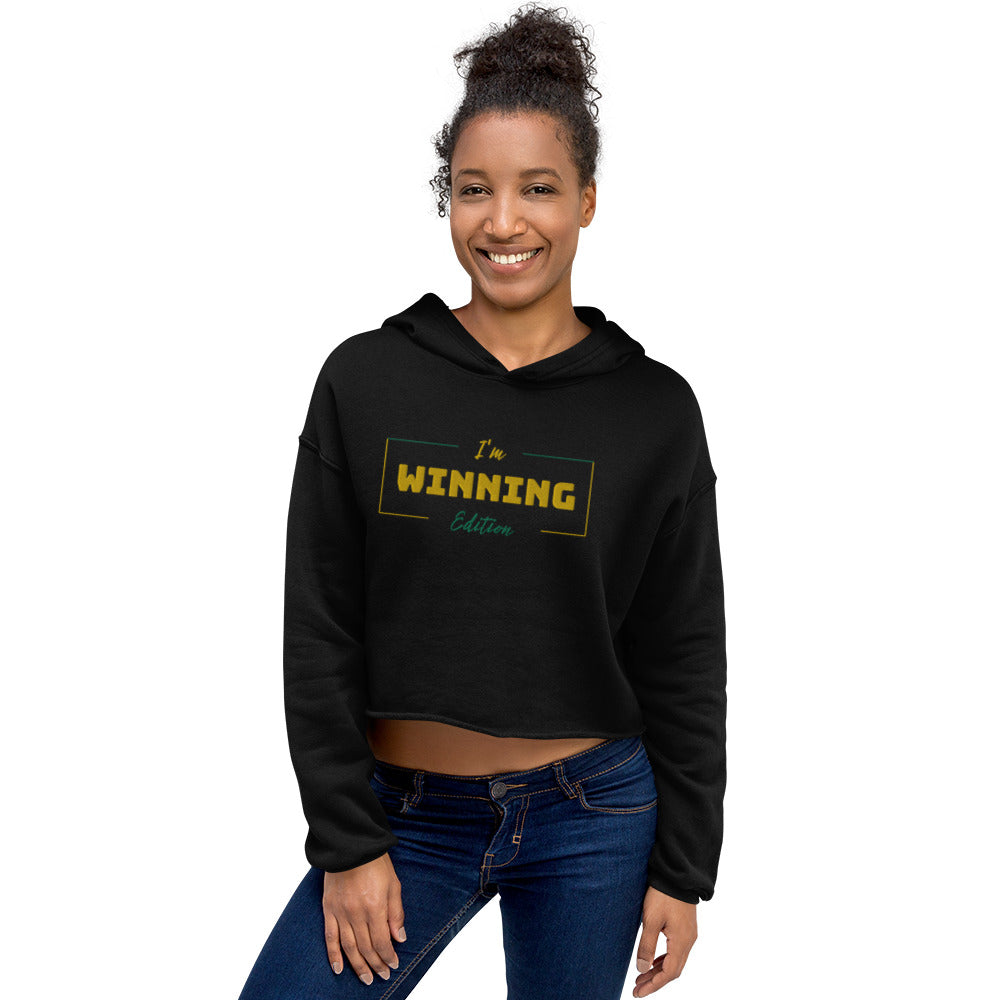 Woman "I'm Winning Edition" Embroidery Crop Hoodie