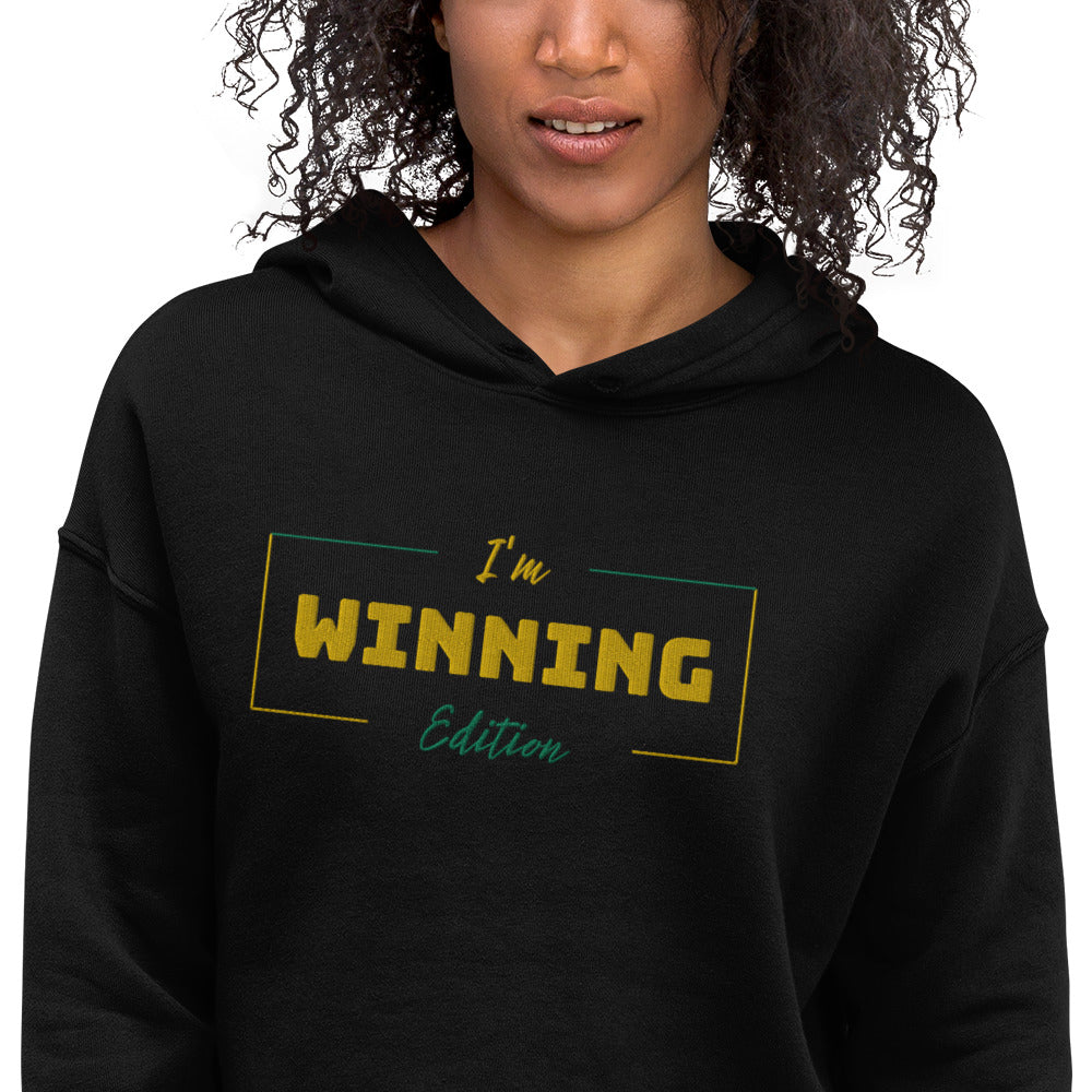 Woman "I'm Winning Edition" Embroidery Crop Hoodie