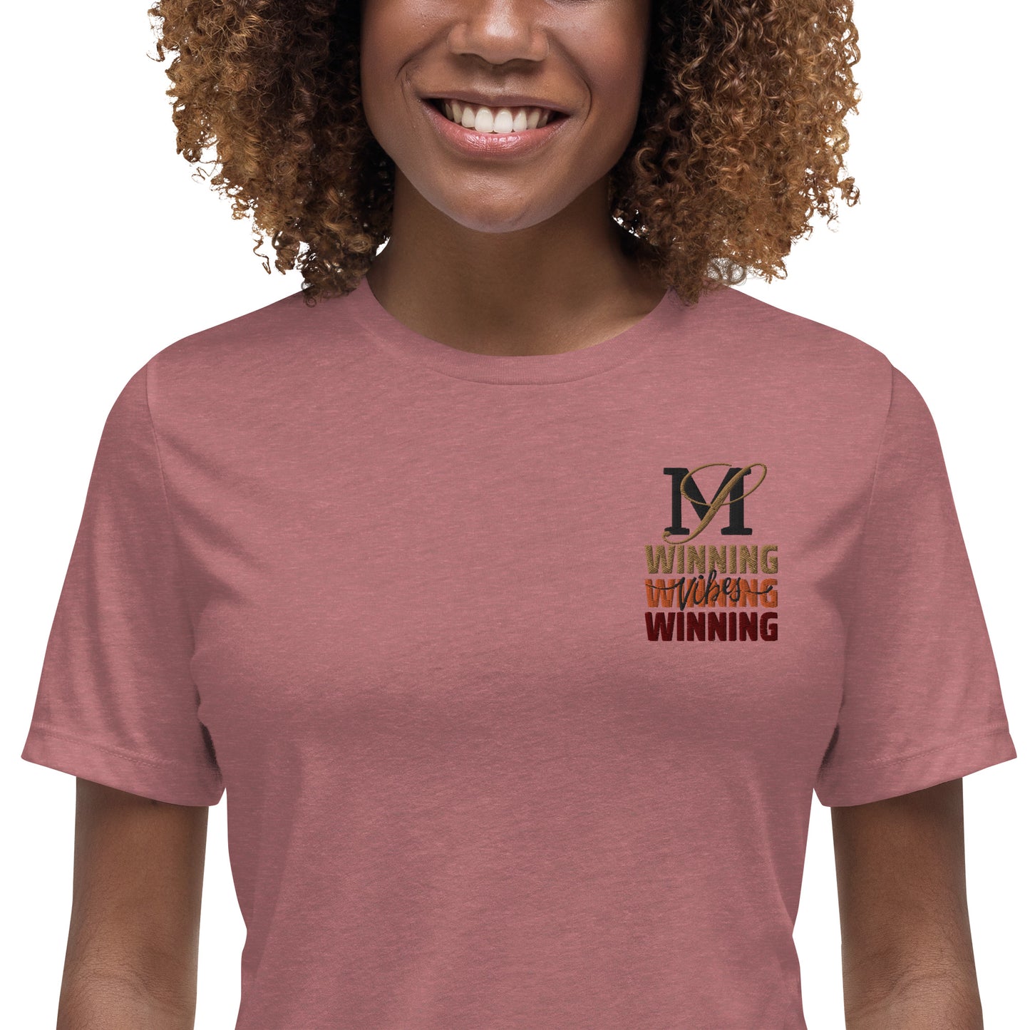 Woman's Embroidery Winning Vibes Tee